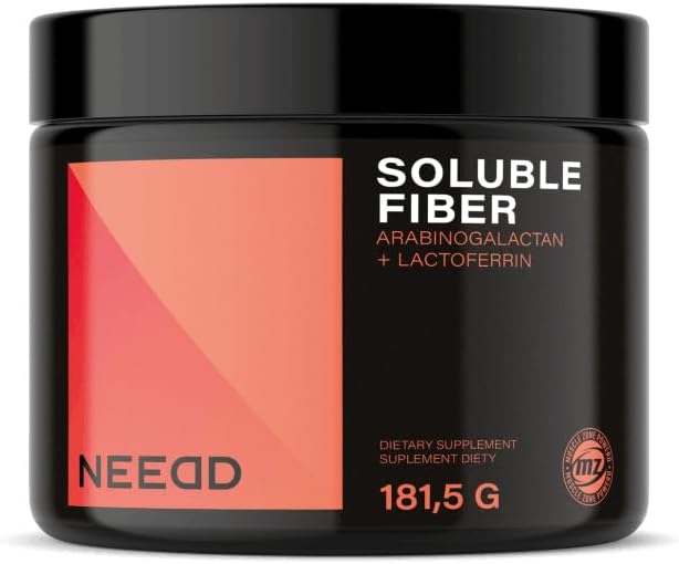 Soluble Fiber Powder 181,5 g - Arabinogalactan 6000 mg avec l'ajout de Lactoferrine 50 mg - 30 portions - Support pour une microflore et un système digestif sains - par MZ