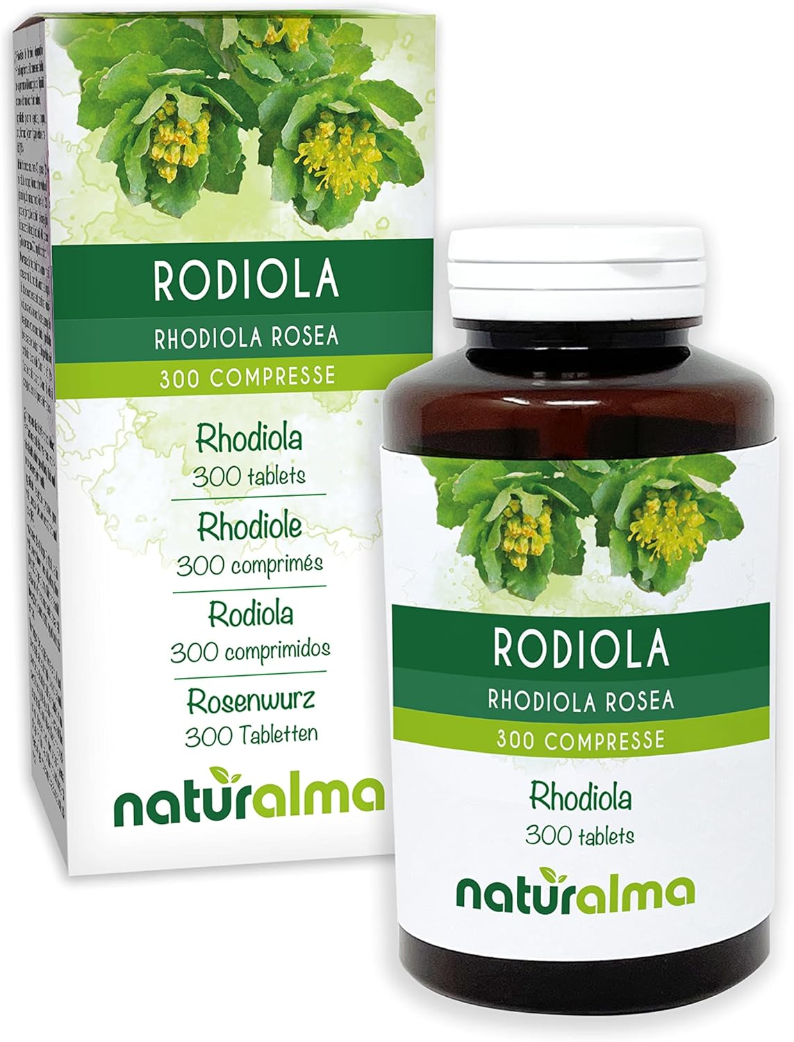 Rhodiole ou Orpin rose (Rhodiola rosea ou Sedum roseum) racines Naturalma - 150 g - 300 comprimés - Complément alimentaire - Naturel et Végétalien