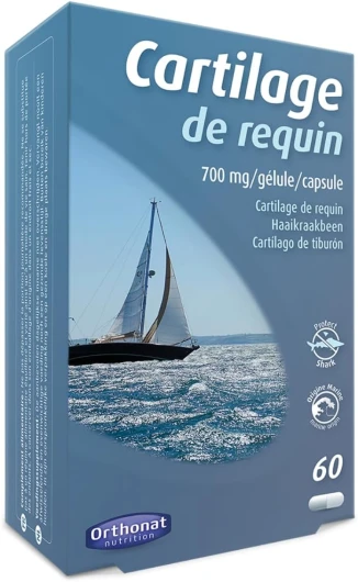 Cartilage de Requin - Complément Alimentaire Peau, Articulations et Capital Osseux - A Base de Cartilage de Requin (700 mg par Gélule) - 60 Gélules