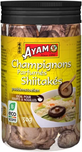 Champignons Parfumés Shiitake,100% Ingrédients Naturels,Champignons Déshydratés,Saveurs d'Asie,Pour soupe et nouilles,Sans Gluten,Sans Conservateurs ni Additifs - 30g - 1pc