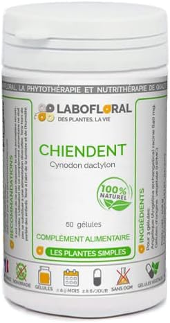 Chiendent Labofloral 50 gélules dosées à 250 mg - Complément alimentaire - Draineur, diurétique, urinaire - Fabriqué en France