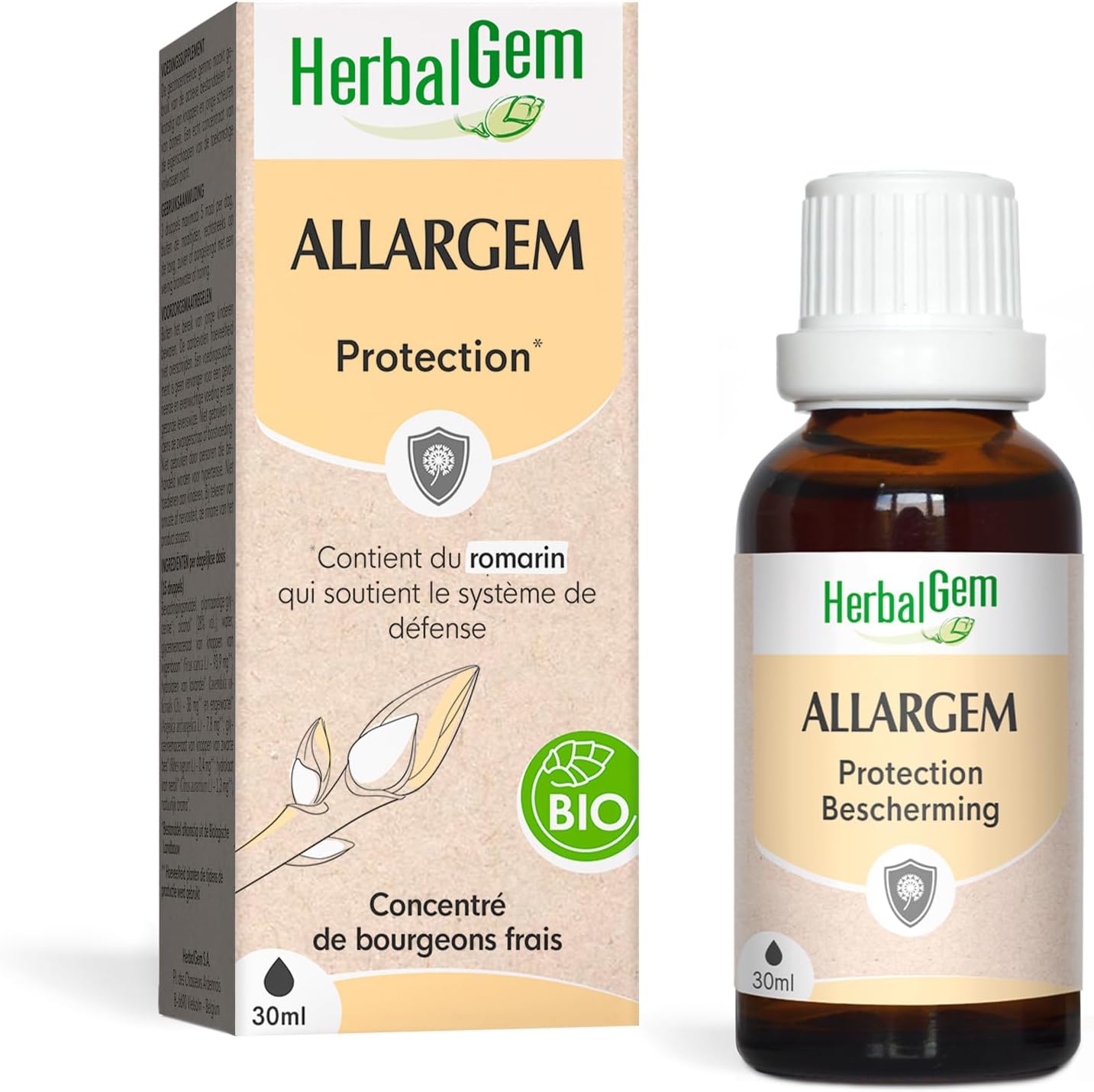 Allargem - Bouclier Naturel - Complément Alimentaire Gemmothérapie Concentrée Bio - 30 ml Anti-allergies