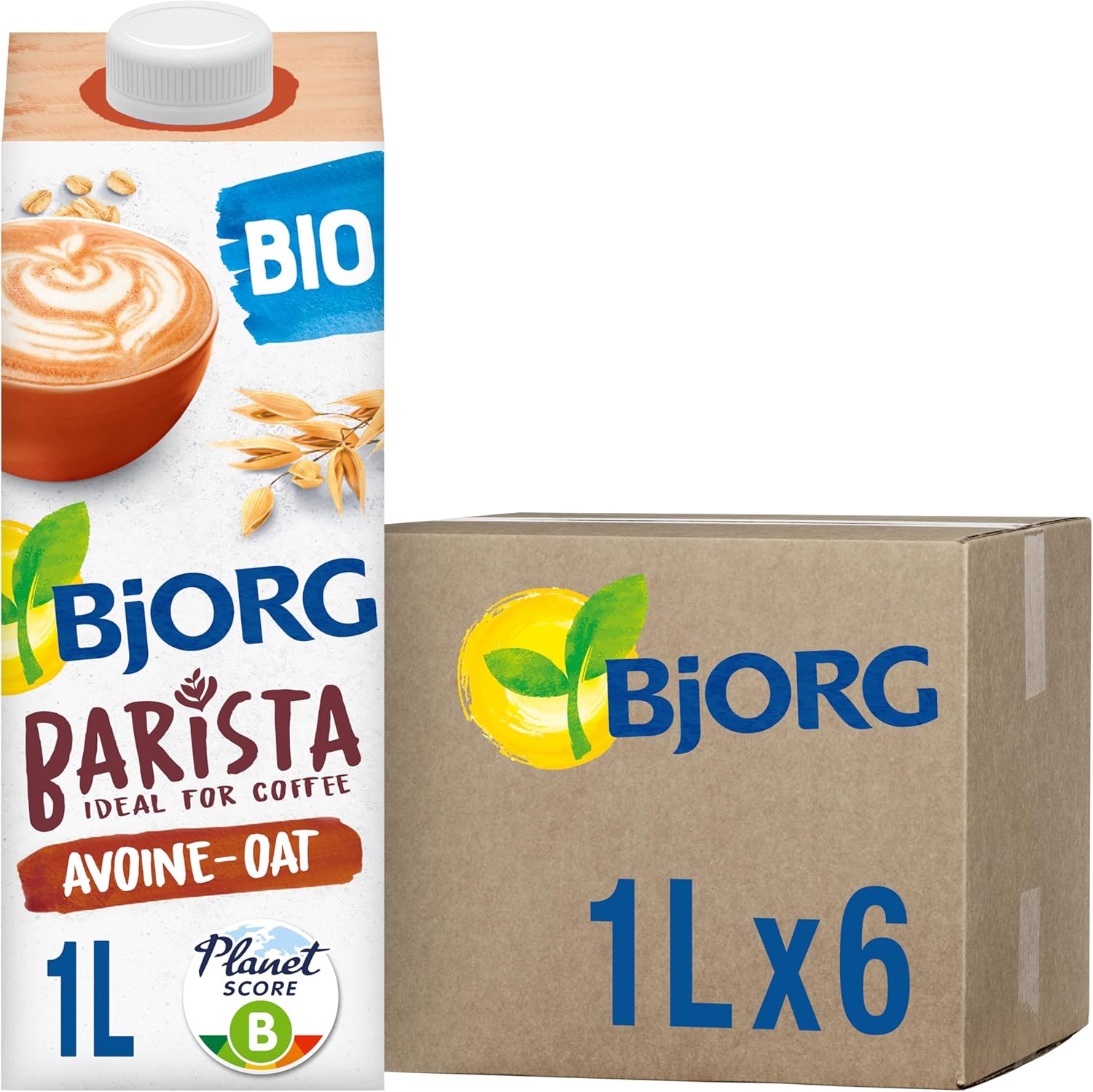 Boisson Avoine Barista - Boisson Végétale Bio - Pauvre en Acides Gras Saturés - Idéal Café et Latte Art - 1 L x 6