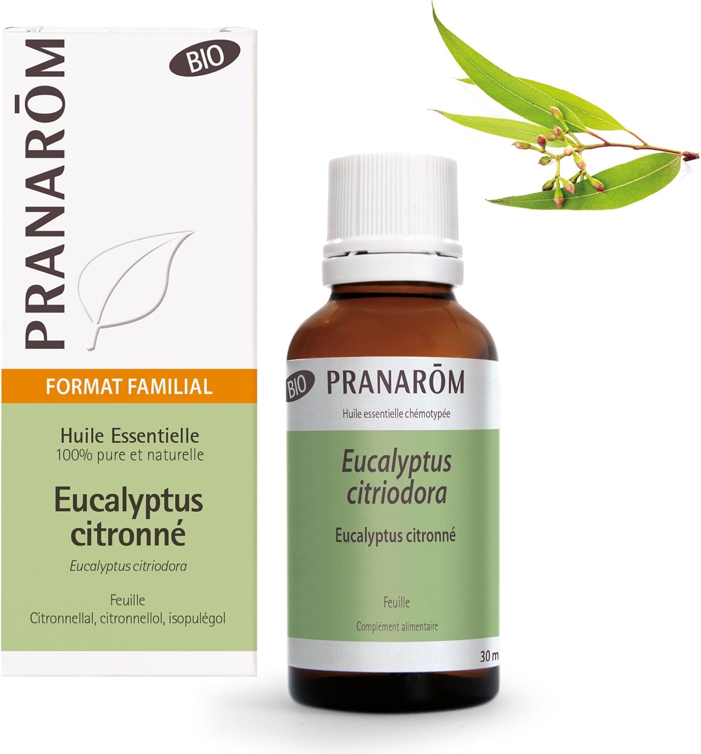 PRANARÔM - Eucalyptus Citronné Bio - Huile Essentielle Chémotypée - Articulations Et Muscles - 100% Pure Et Naturelle - HECT - 30 ml 30 ml (Lot de 1)