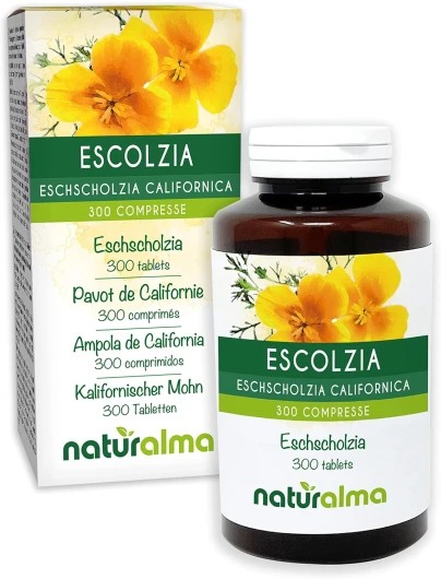 Pavot de Californie (Eschscholzia californica) herbe Naturalma - 150 g - 300 comprimés - Complément alimentaire - Naturel et Végétalien