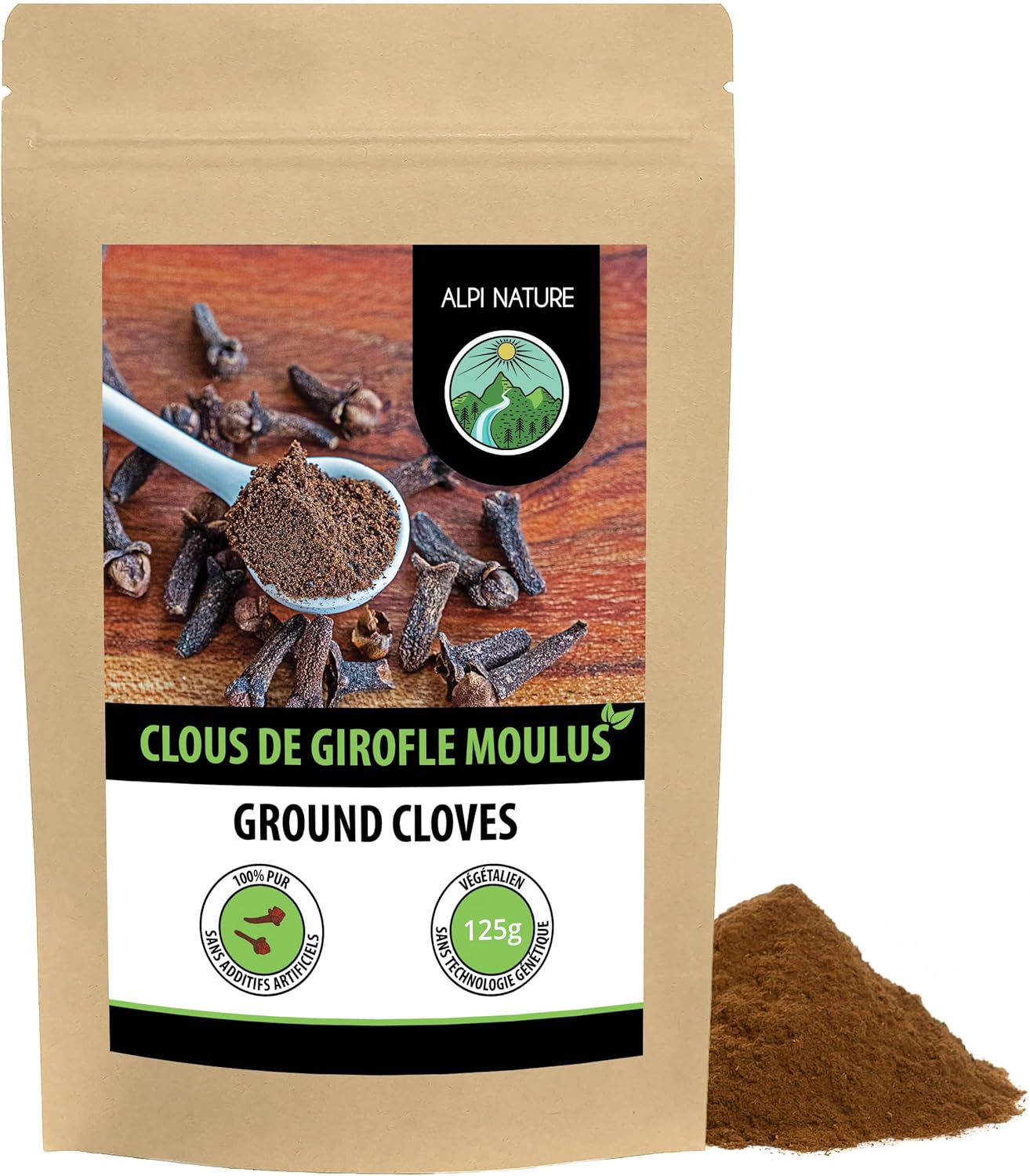 Clou de Girofle en Poudre 125g par Alpi Nature, Poudre de Clous de Girofle Moulus, Épice de Cuisine 125 g (Lot de 1)