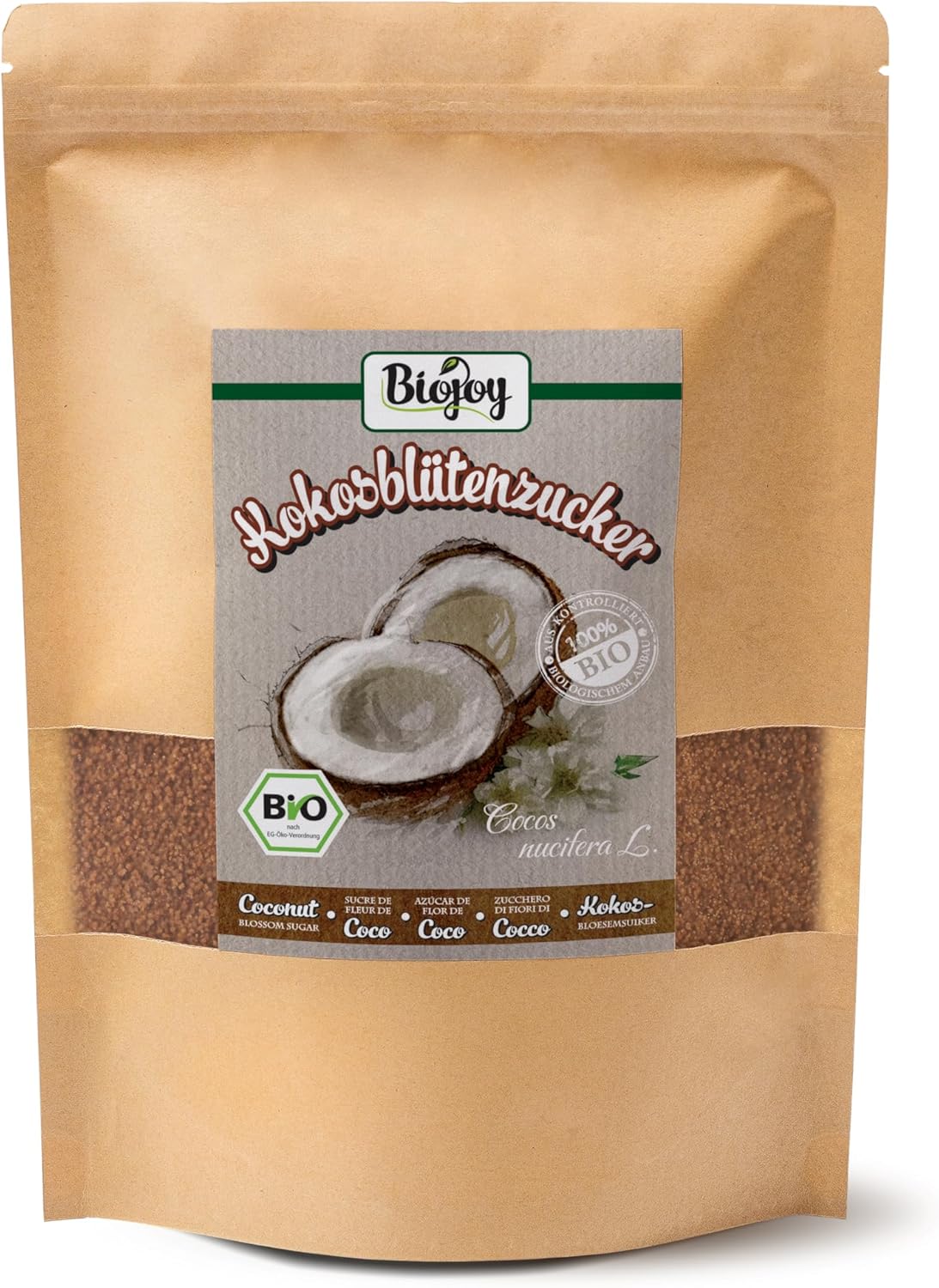 Sucre de fleur de coco BIO (1 kg), non raffiné, sans additifs 1 kg (Lot de 1)