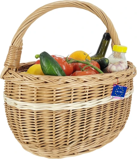 KADAMAHU Panier en osier pour les courses 40x27x42