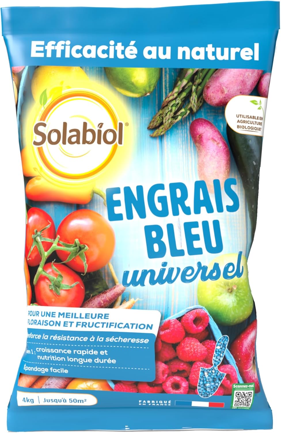Engrais Bleu Universel - 4Kg - 2en1 - Croissance Rapide & Nutrition Longue Durée SOBLEU4 4 Kg