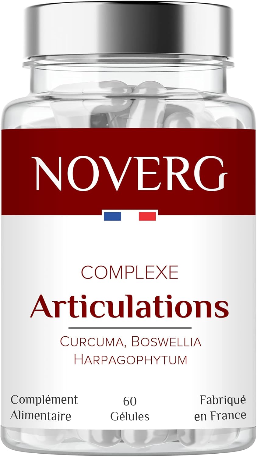 Articulations Douloureuses - Anti-Douleur, Souplesse, Mobilité - Curcuma, Boswellia, Harpagophytum - Vegan & Naturel - 60 Gélules - Cure de 30 Jours - Fabriqué en France