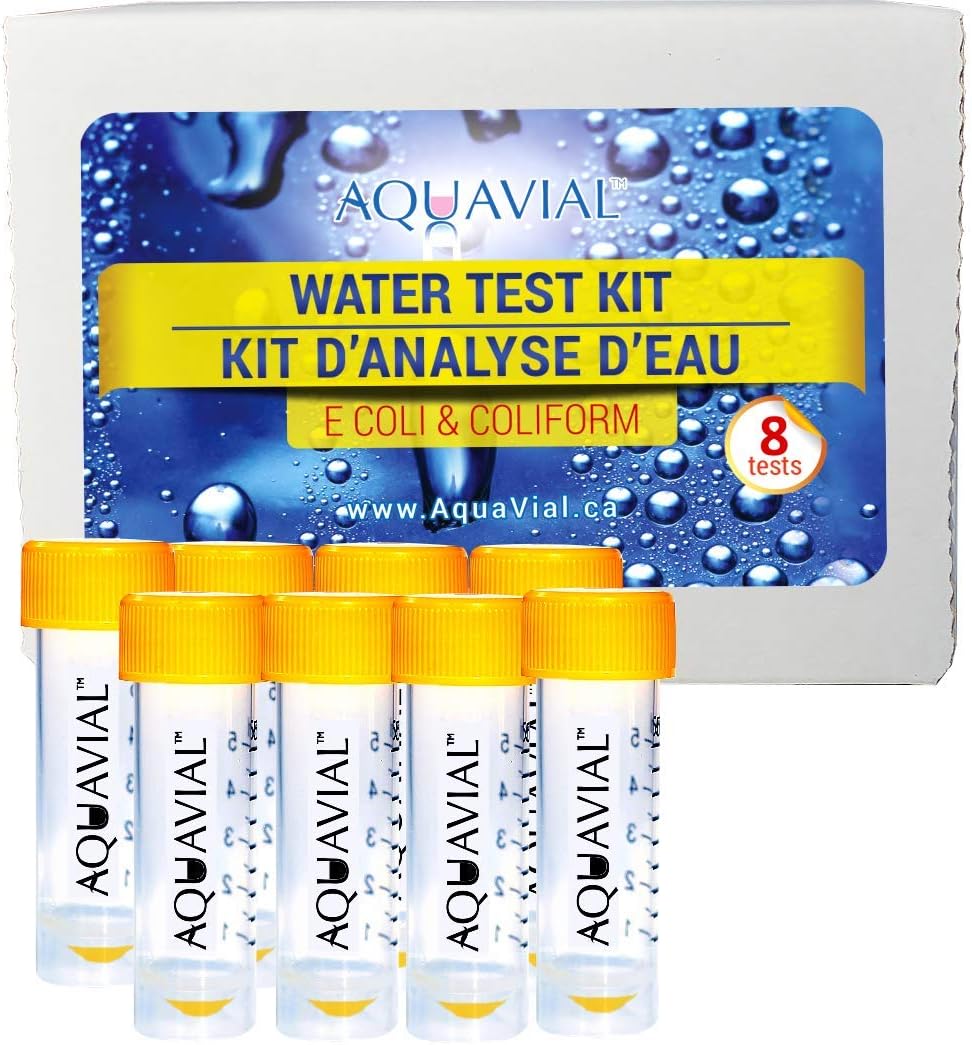 Kits d'analyse de l'eau - 8 pièces pour la détection des E - coli et des coliformes - Kit d'analyse de l'eau à haute sensibilité pour l'eau potable ou l'eau de puits 8 PCS