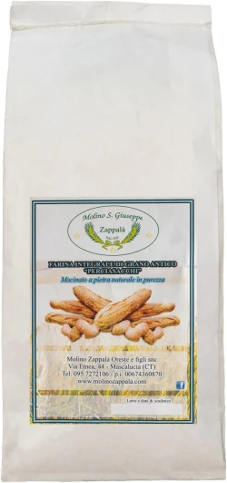 5 Kg de farine complète "Perciasacchi" de blé sicilien - Molino Zappalà
