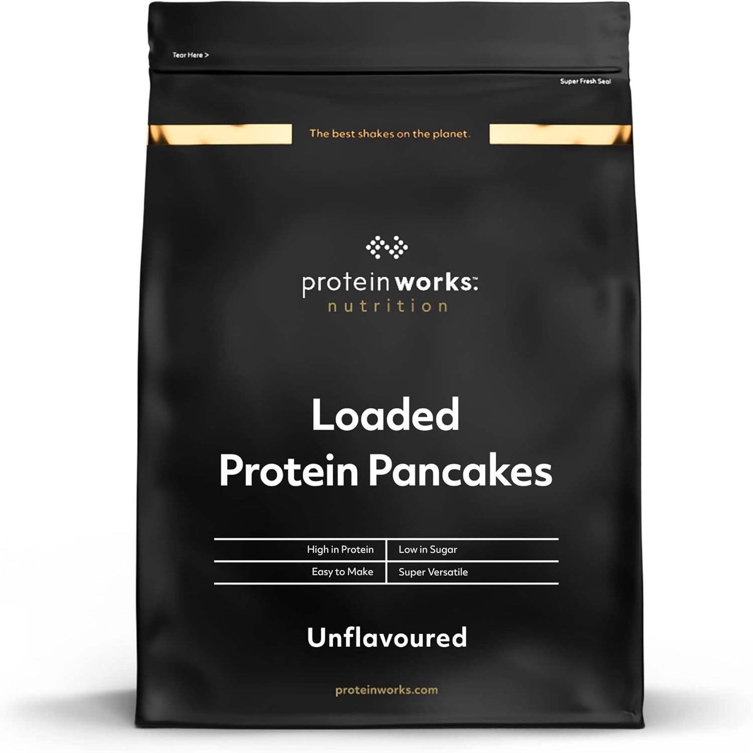 Protein Works - Pancakes Protéinés - Mélange pour crêpes Premium - Snack Idéal - Petit-Dejeuner protéiné - 16 Portions - Nature - 1kg Nature 1 kg (Lot de 1)