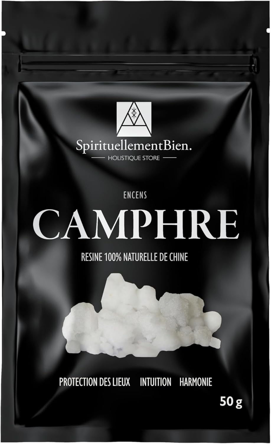 Encens Camphre résine 100% Naturel et Authentique en Grain 50gr pour Fumigation Brule Parfum ou Encensoir Protection des lieux - Intuition - Harmonie - Alternative Encens Baton-Cone Camphre 50 gr