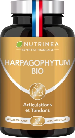 HARPAGOPHYTUM BIO - Renforcement Articulations & Cartilages - Soulage les Douleurs Articulaires, Protège le Foie et Facilite la Digestion - 1200 mg - 60 Gélules Vegan - Nutrimea - Fabriqué en France