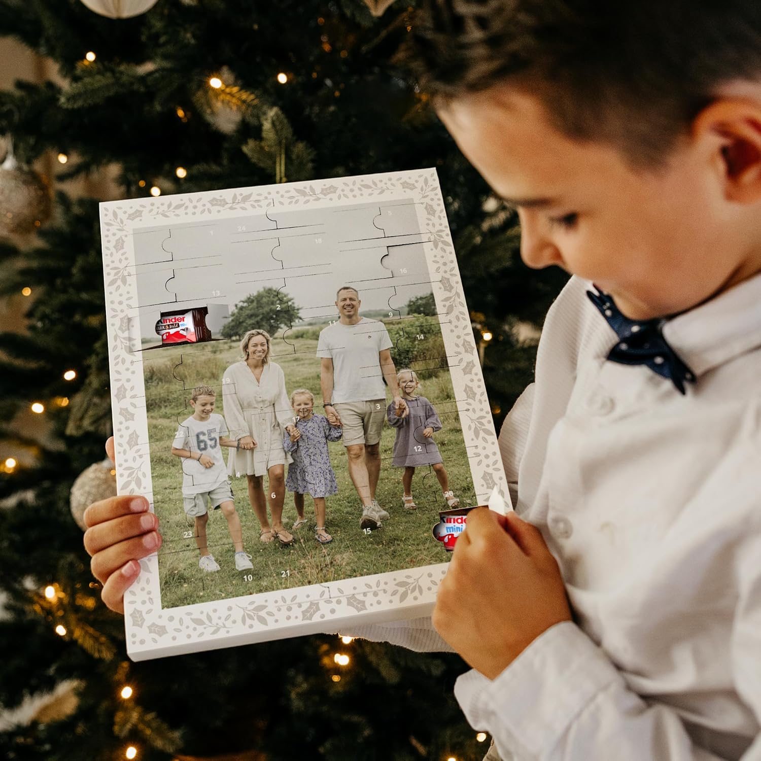 Calendrier de l'Avent Kinder 2024 avec nom ou message - Calendrier de l'Avent en chocolat Kinder personnalisé pour femmes et hommes, un cadeau de l'Avent amusant