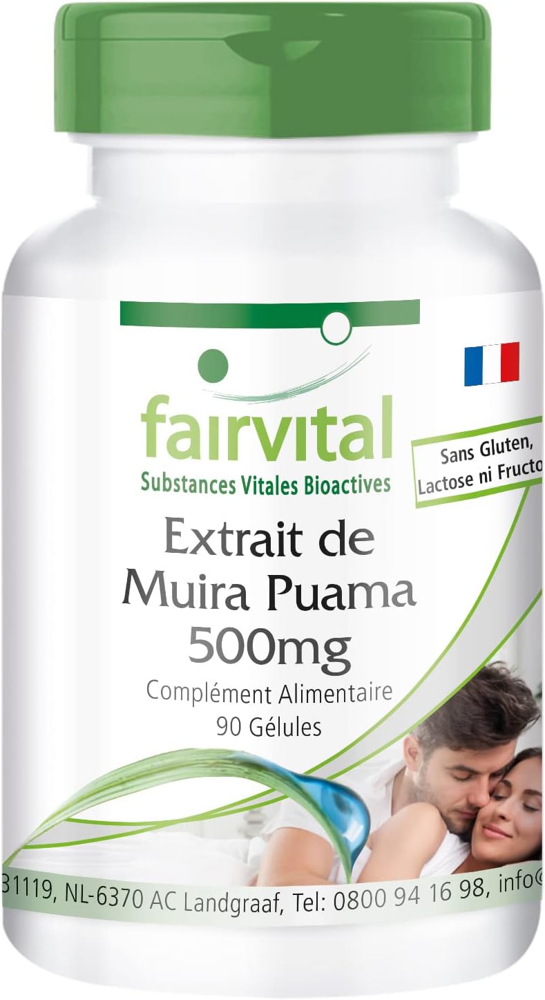 Extrait de Muira Puama 500mg - concentré 10x - VEGAN - Fortement dosé - 90 Capsules