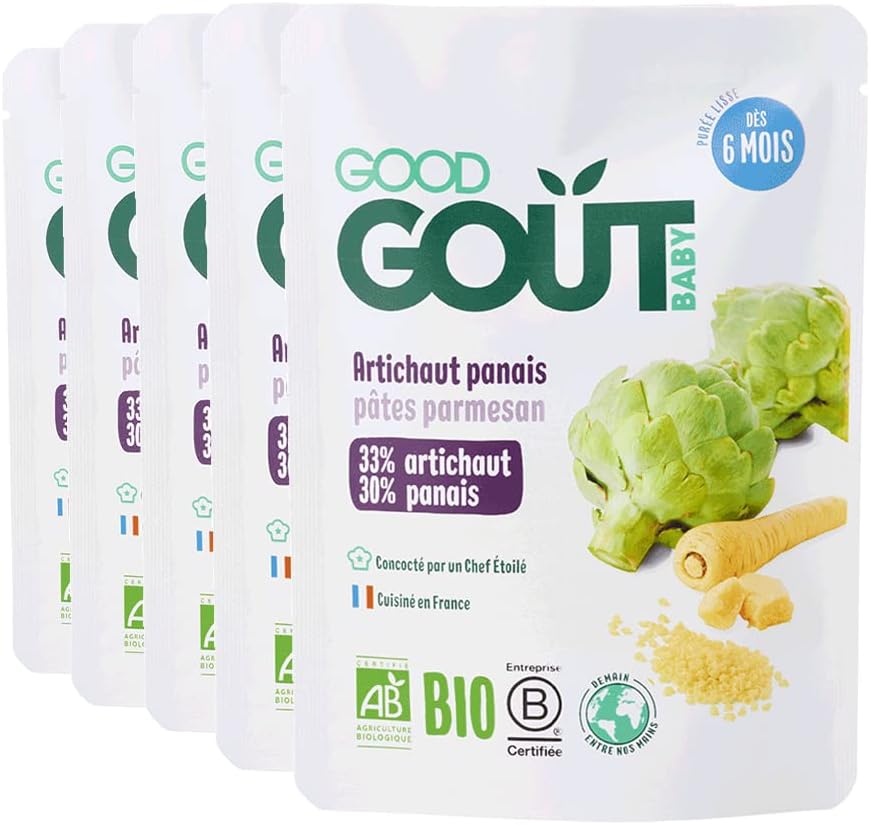 BIO - Artichauts Panais Pâtes Parmesan dès 6 mois 190 g - Lot de 5 190 g (Lot de 5) Artichaut Panais Parmesan
