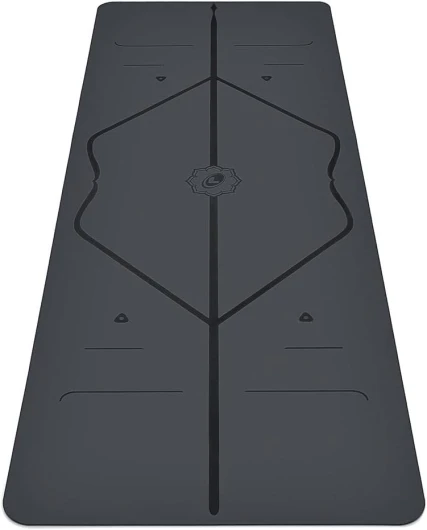 Tapis de Yoga - Le Meilleur Tapis de Yoga Écologique et Antidérapant Avec un Système d’Alignement Unique et Original - Tapis De Yoga Biodegradable Gris