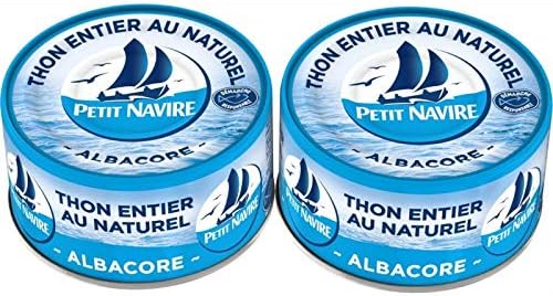 PETIT NAVIRE - Thon Albacore Naturel en conserve - 2 boîtes de 93g chacune - Source de protéines saines et délicieuses - Lot De 3