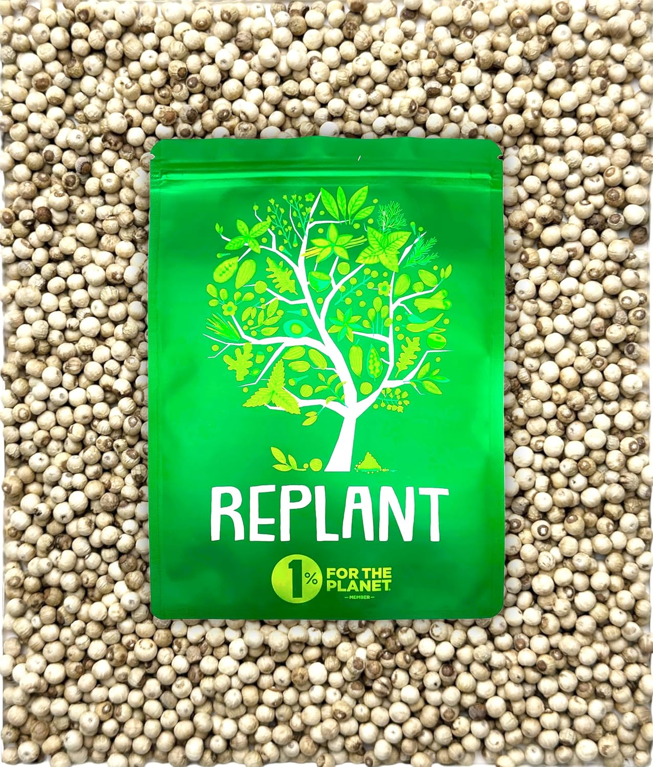 Poivre Blanc de Penja 100g - Grand Cru IGP de Penja 2024 - Poivre blanc en Grains Entiers pour Moulin à Poivre - Sachet Recharge Moulin FreshZIP