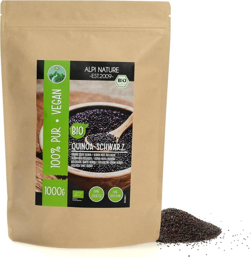Quinoa BIO Noir 1kg par Alpi Nature, Quinoa Noir bio pour la Cuisine et les Salades, Sans Gluten 1 KG