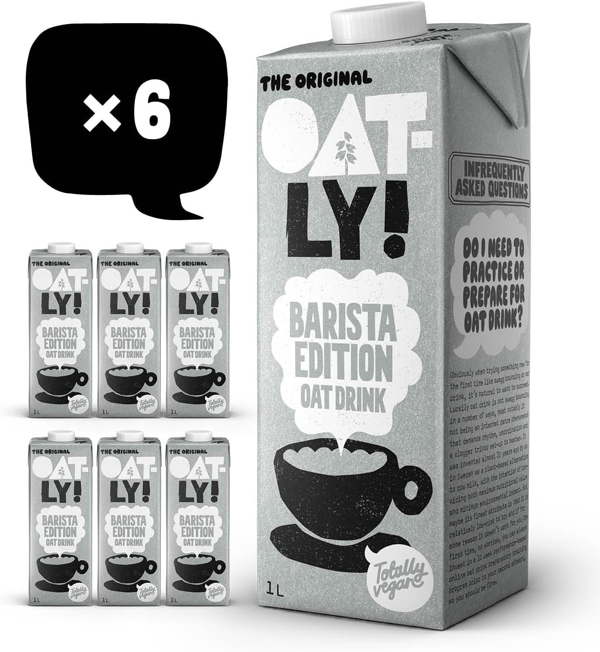 Oatly Barista Lait d'Avoine 6x1Litre 1 l (Lot de 6) Official Oatly Barista 6 Pack