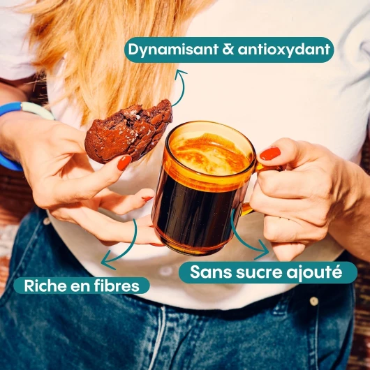 Chicorée soluble bio avec guarana – Pack de 6 x 80g - Chicorée bio avec guarana - Riche en fibres et énergisant - Chicorée d'origine végétale - Notes caramel et noisettes – Sans Sucre - CHERICO