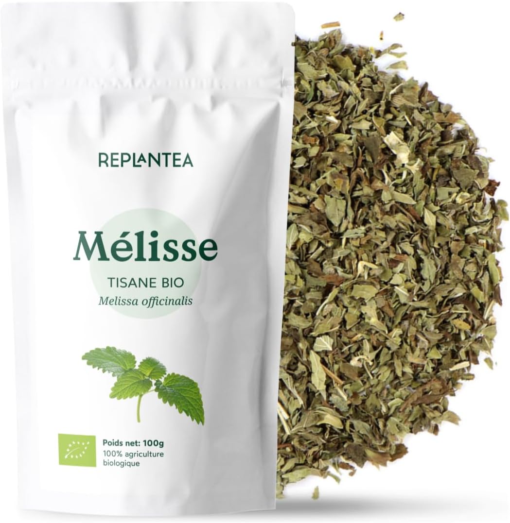 TISANE MELISSE BIO 100g (50 Tasses) - Infusion Melisse Digestive et Relaxante - Melissa officinalis REPLANTEA