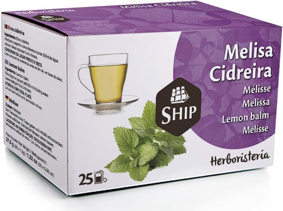Ship - Infusion de Melisse - Boîte de 25 Sachets - Effet Relaxant, Aide à Réduire le Stress et l'Insomnie et Soulage les Inconforts Menstruels - Protège ton Système Digestif - Infusions et Thés