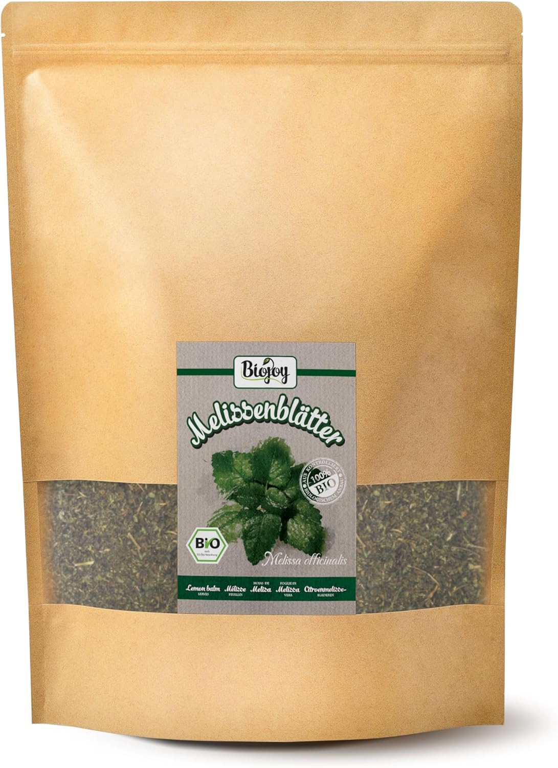 Feuilles de Mélisse BIO (500 g), séchées et coupées, Tisane de Mélisse (Melissa officinalis) 500 g (Lot de 1)