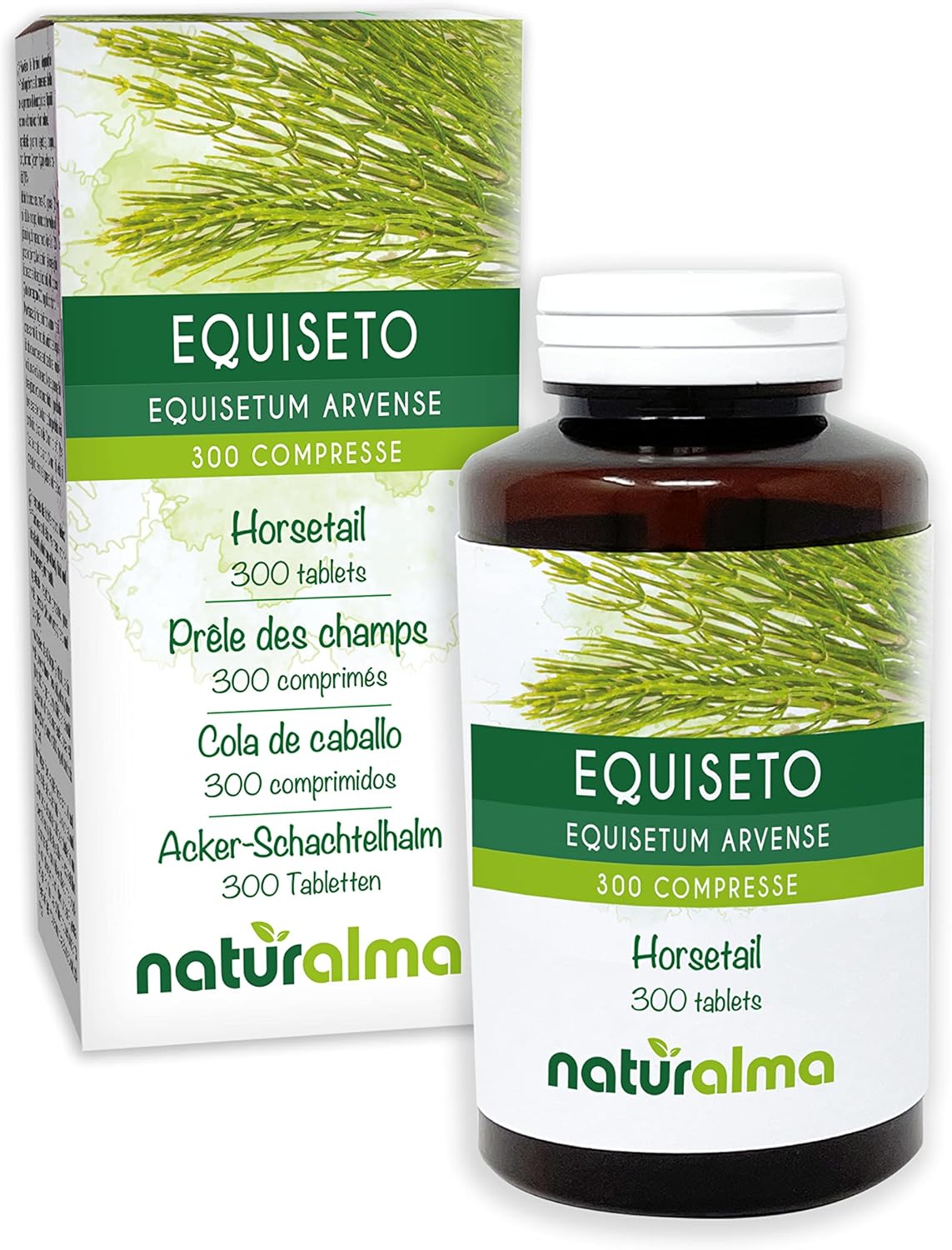 Prêle des champs ou Queue de cheval (Equisetum arvense) herbe Naturalma - 150 g - 300 comprimés - Complément alimentaire - Naturel et Végétalien
