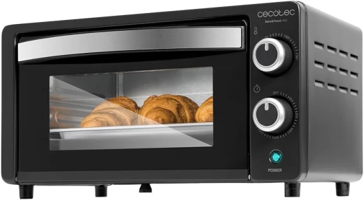 Four de comptoir Bake&Toast 1090 Noir, 10 L, 1000 W, Minuteur 60 minutes, Température réglable jusqu'à 230ºC, plaque de cuisson, grille et une poignée avec des pinces - 10 L Noir