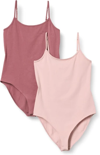 Body Coupe Slim Femme, Lot de 2 XS Prune/Rosé Grisé