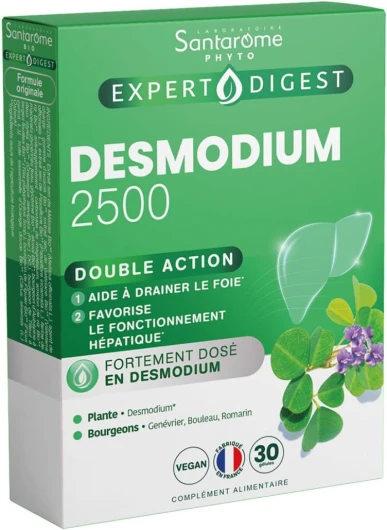 Desmodium 2500 - Complément Alimentaire Détoxifiant du Foie - Fonctionnement Hépatique & Protection du Foie - A base de plantes - 30 Gélules - Végan - Made In France Desmodium 2500 - 30 gélules