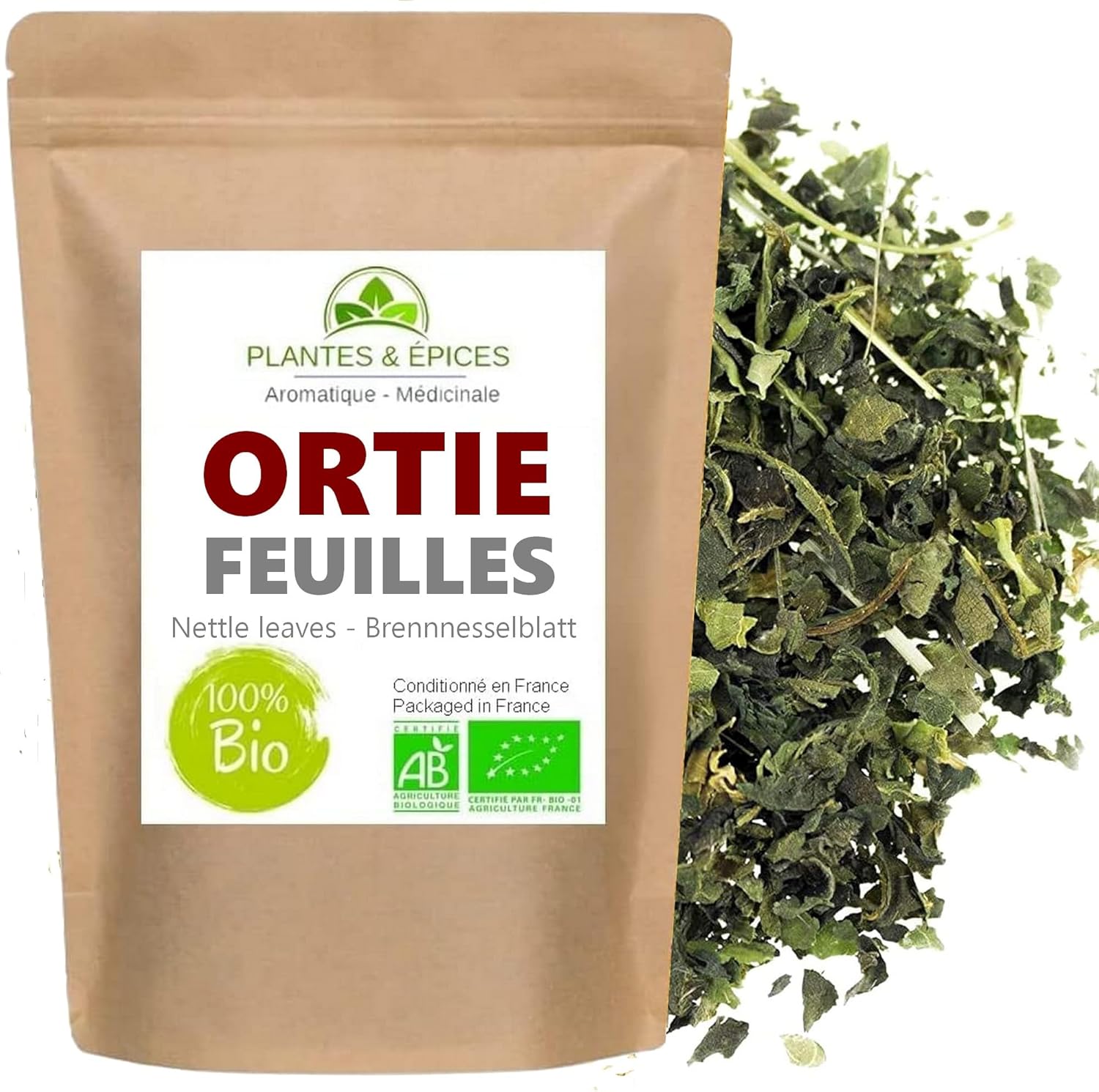 Plantes & Epices - Feuilles d'ortie séchées 100% Naturelles pour Infusion Tisane 100g