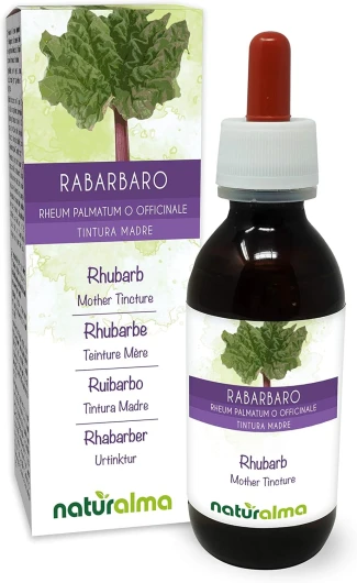 Rhubarbe (Rheum palmatum ou Rheum officinale) racines et rhizomes Teinture Mère sans alcool Naturalma - Extrait liquide gouttes 120 ml - Complément alimentaire - Végétalien ou végan Sans alcool 120 ml (Lot de 1)