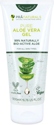 Gel à L’Aloe Vera PraNaturals 200ml Apaisant naturel et hydratant nourrissant (Paquet de 1) 200 ml (Lot de 1)