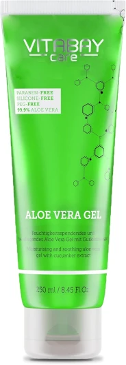 Gel Aloe Vera Hydratant Visage Cheveux 250 ml - Aloe Vera Gel 100% (99,9%) - Apres Soleil, Coup de Soleil, Gel Aloe Vera Cheveux Plaquage et Bouclés - Gel d'Aloe Vera et Extrait Concombre 250 ml (Lot de 1) Gel d'Aloe Vera