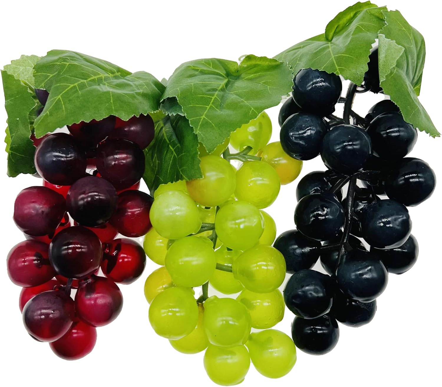 Grappes de Raisins Artificiels, 3 Pièces Raisins Artificiels Faux Raisins pour Mariage, Maison, Extérieur, Fête, Jardin 3 Pcs