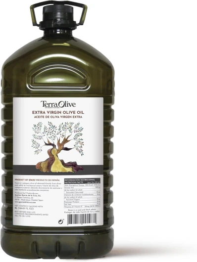 Huile d'olive vierge extra, Huile de cuisson, Variété d'olive, Corps doux, Provenance Espagne, Montes de Toledo, Récipient PET recyclé - 5L