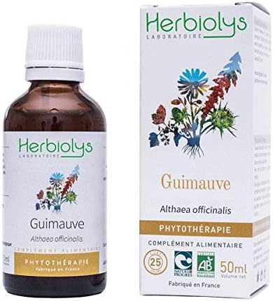 Herbiolys - Extrait De Plantes Fraîches Bio - Guimauve (Althaea officinalis) - Troubles ORL & Immunité - Phytothérapie Bio - 50 ml Guimauve 50 ml (Lot de 1)