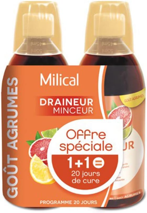 Milical Draineur Minceur Ultra Lot de 2 x 500 ml - Agrumes