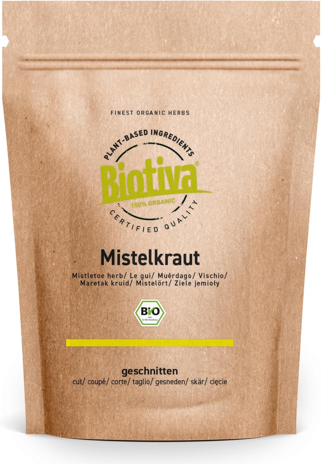 Gui Bio 250g - Tisane - coupée- sans agents de remplissage - embouteillée et certifiée en Allemagne - Biotiva