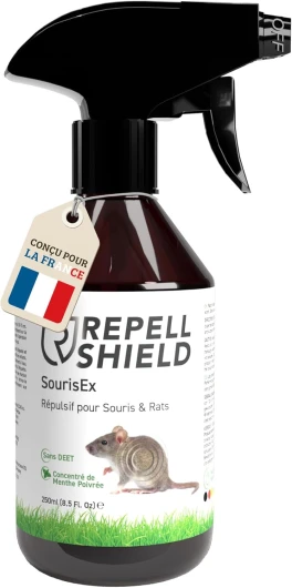® Répulsif Anti Souris & Anti Rat -250ml- Menthe Poivrée Concentrée – Non Tachant – Usage Intérieur & Extérieur – Éloigne Les Rongeurs – Protection Anti Souris et Rats Puissant
