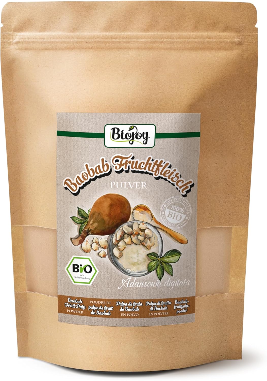 Poudre de Baobab BIO (500 g), crue et moulue, sans additifs (Adansonia digitata)