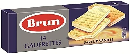 LU BRUN - Gaufrette Croquante à la Vanille - 146g - Douceur sucrée croustillante pour une pause gourmande - Le Lot De 4