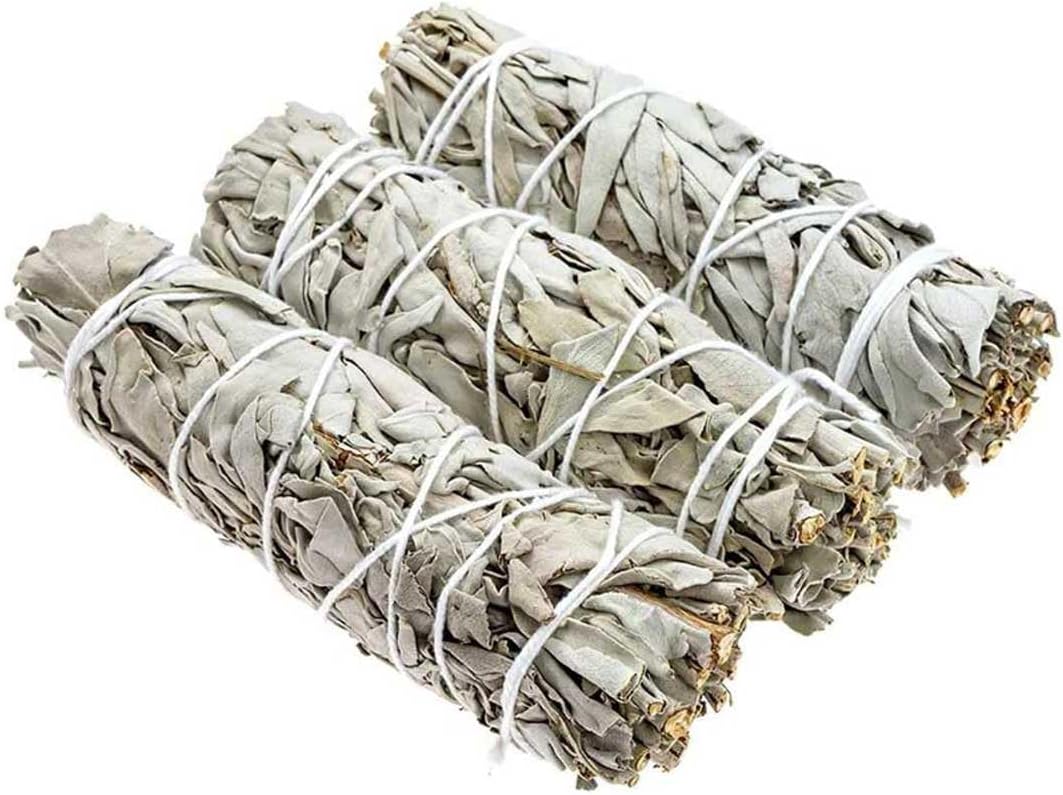 3X Sauge Blanche Purification - Encens Naturel - Anti Stress - Méditation - Coffret Baton DE Sauge - Purification - Protection Maison Bien-être - 3X Premium California White Sage 10 cm 3xbatons