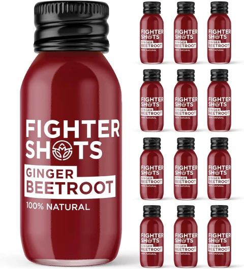 Gingembre + Betterave (12x60 ml) - 100% Naturel - Sans Conservateurs - Des Shots Frais et Énergisants à la Betterave et au Gingembre Gingembre Betterave 60 ml (Lot de 12)
