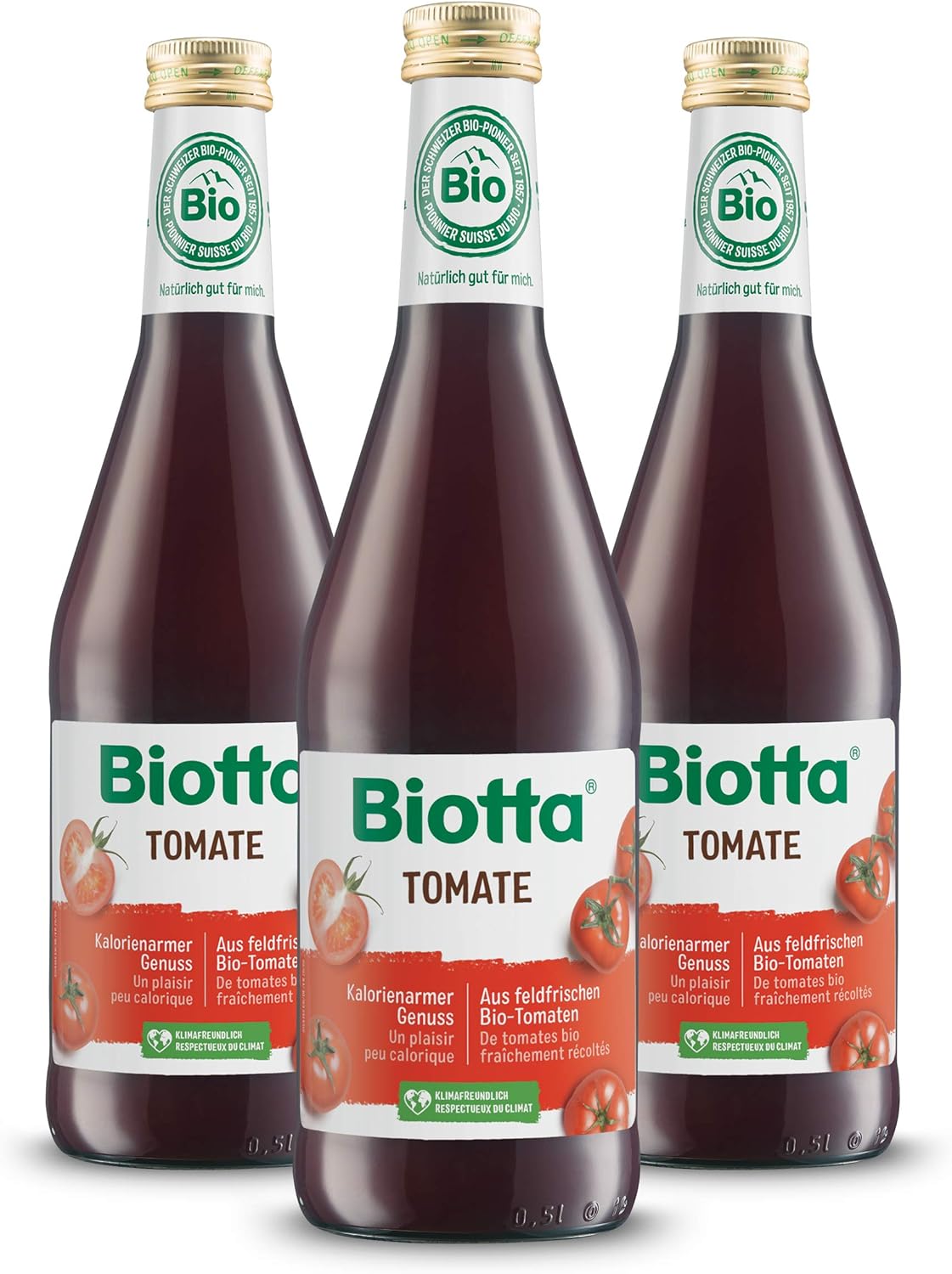 BIOTTA - Jus de Tomate assaisonné au jus de Citron, sel marin - Préparation à base de tomates 100% bio - Riche en vitamines A, C et en nutriments - Antioxydants - 500ml - Lot de 3